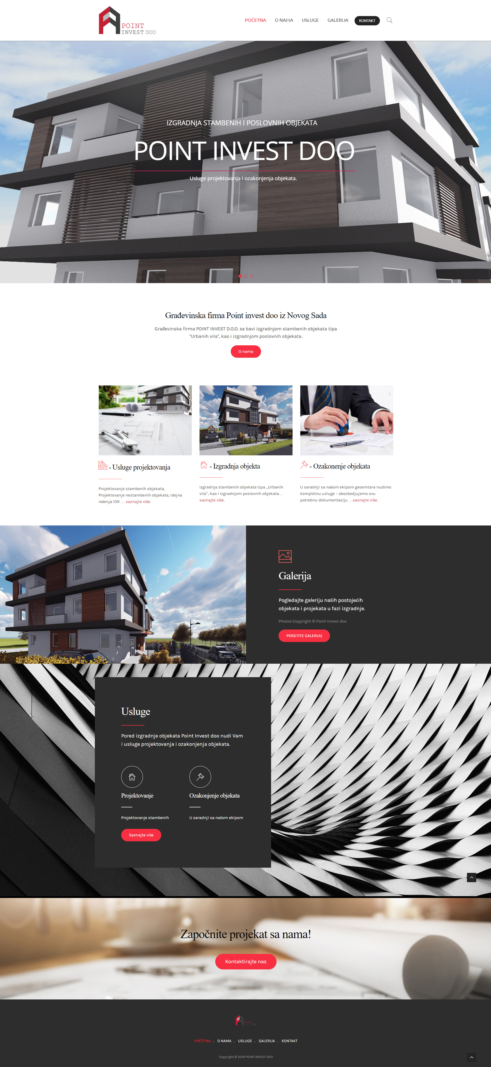 Web design - Home page